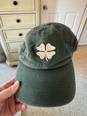 Lucky Brand embroidered Clover Olive Green Baseball Cap